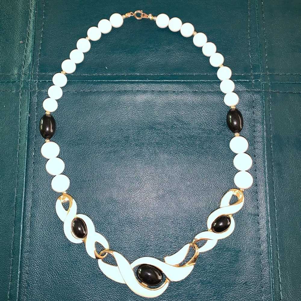 Vintage black and white choker